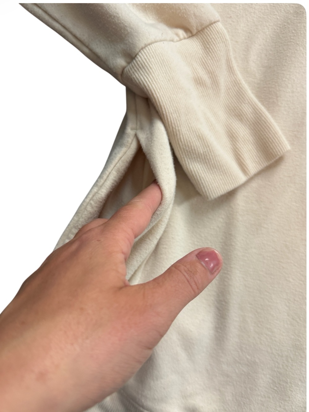 Athleta Cream Balance Cinch Turtleneck Sweatshirt Medium-Clean Girl Sporty Chic - Picture 4 of 6